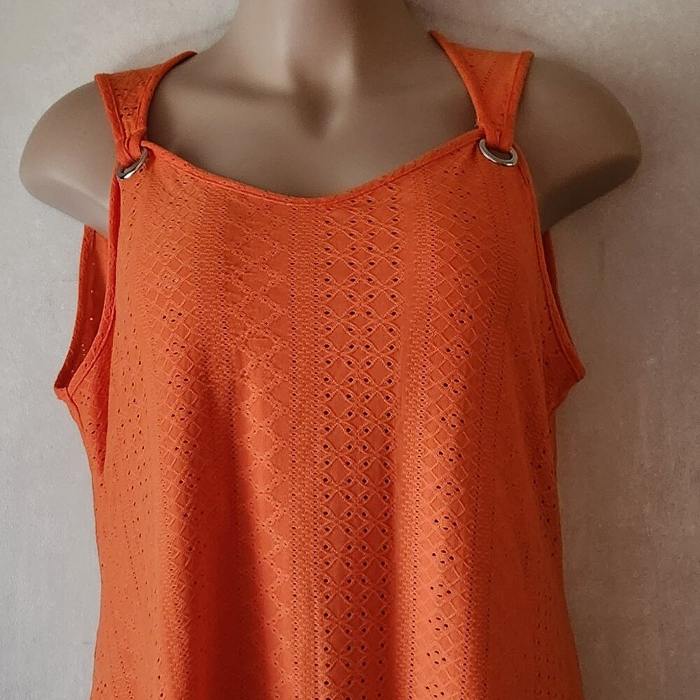 Eyelet tank sz 3X orange trapeze style EUC